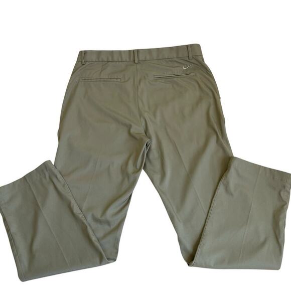 Nike Mens 32x30 Med Dri Fit Performance Golf Pants Chino Flat Front Tan Stretch - Picture 10 of 16